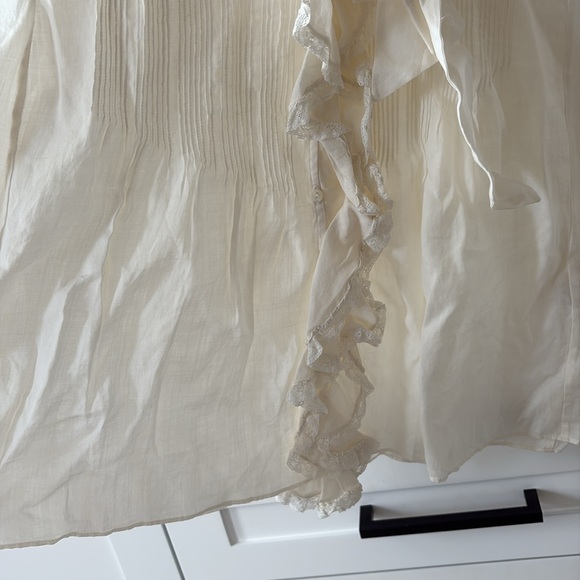 DÔEN Piper Belted Ruffled Ramie Mini Dress — Ivory | Size S | Perfect Condition - Picture 7 of 11